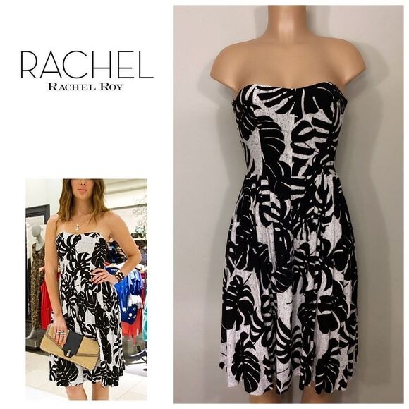 New. Rachel Roy palm leaf bandeau dress. Size 4. - Picture 1 of 12
